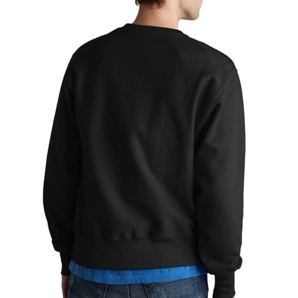 CHAMPION  REVERSE WEAVE CREWNECK C LOGO  SWEATSHIRT HEAVYWEIGHT BLACK UNISEX - Picture 7 of 15